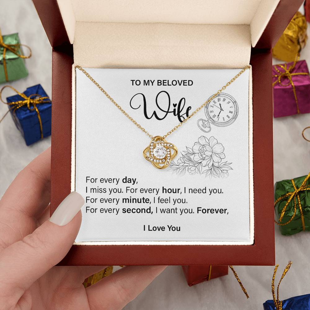 Romantic Necklace Gift for Wife with Love Message