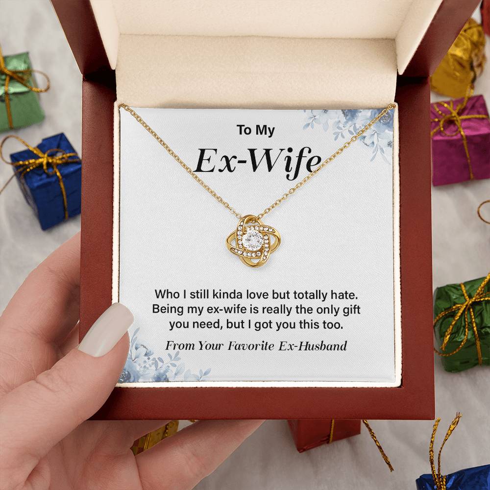 Funny Ex-Wife Necklace Gift with Message Card
