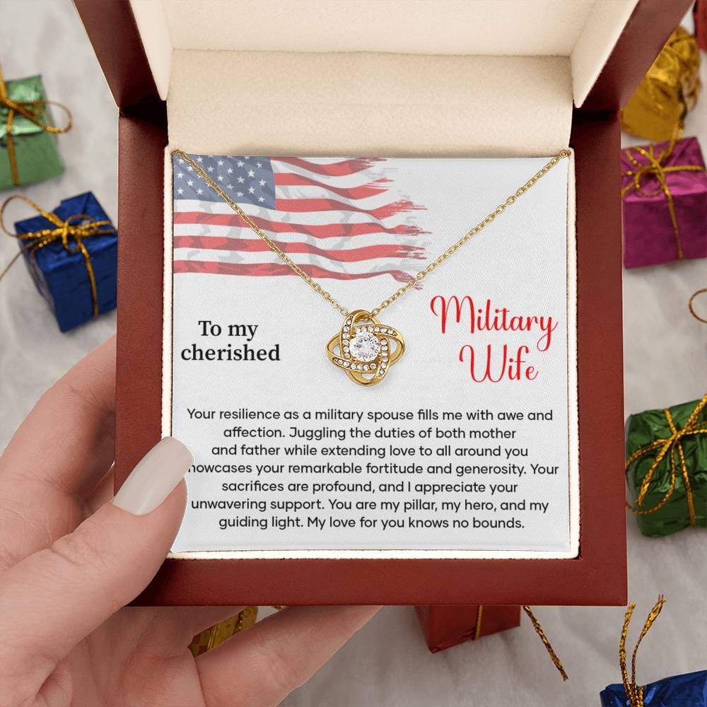 Gift for Military Wife with Patriotic Message Card