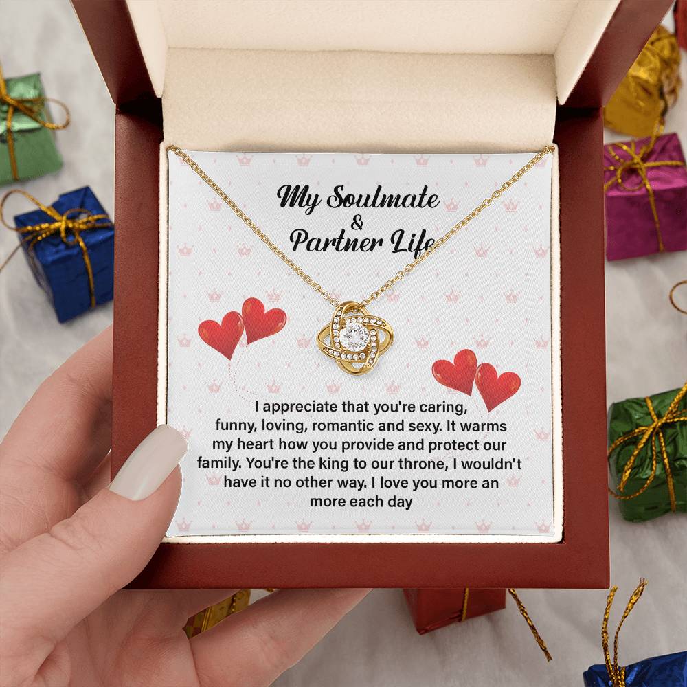 Soulmate Partner Necklace for Husband with Love Quote