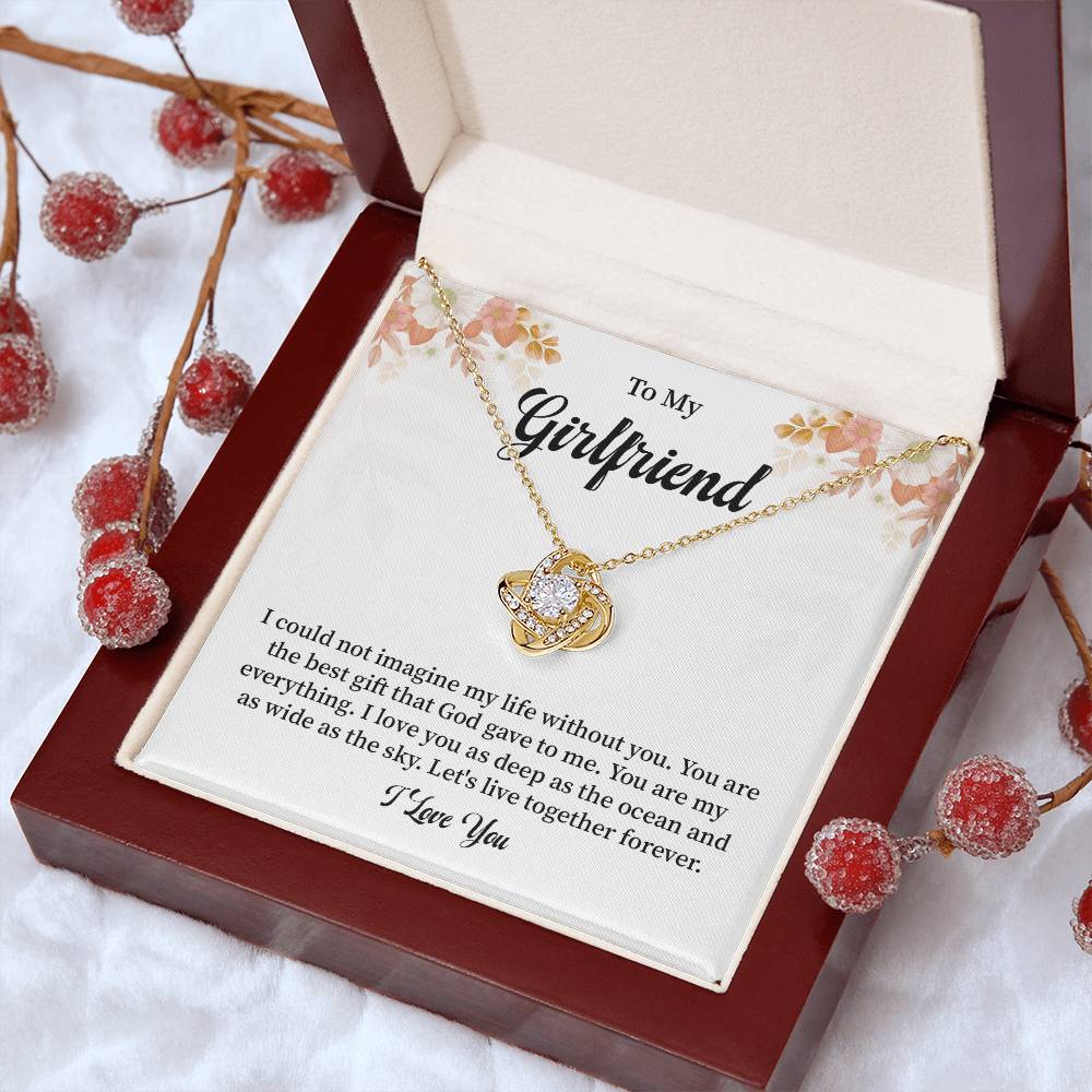 Girlfriend Necklace Gift with I Love You Message Card