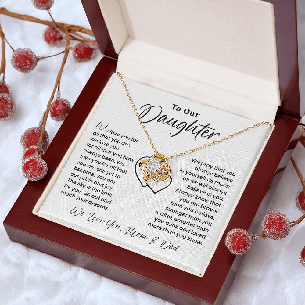 To Our Daughter Heartfelt Jewelry For Daughter Gift From Your Mom And Dad Proud Parent Gift Caring Gift For Daughter Supportive Necklace For Daughter Believe In Yourself Jewelry Daughter's Dreams Jewelry Unique Gift For Daughter Special Bond Necklace