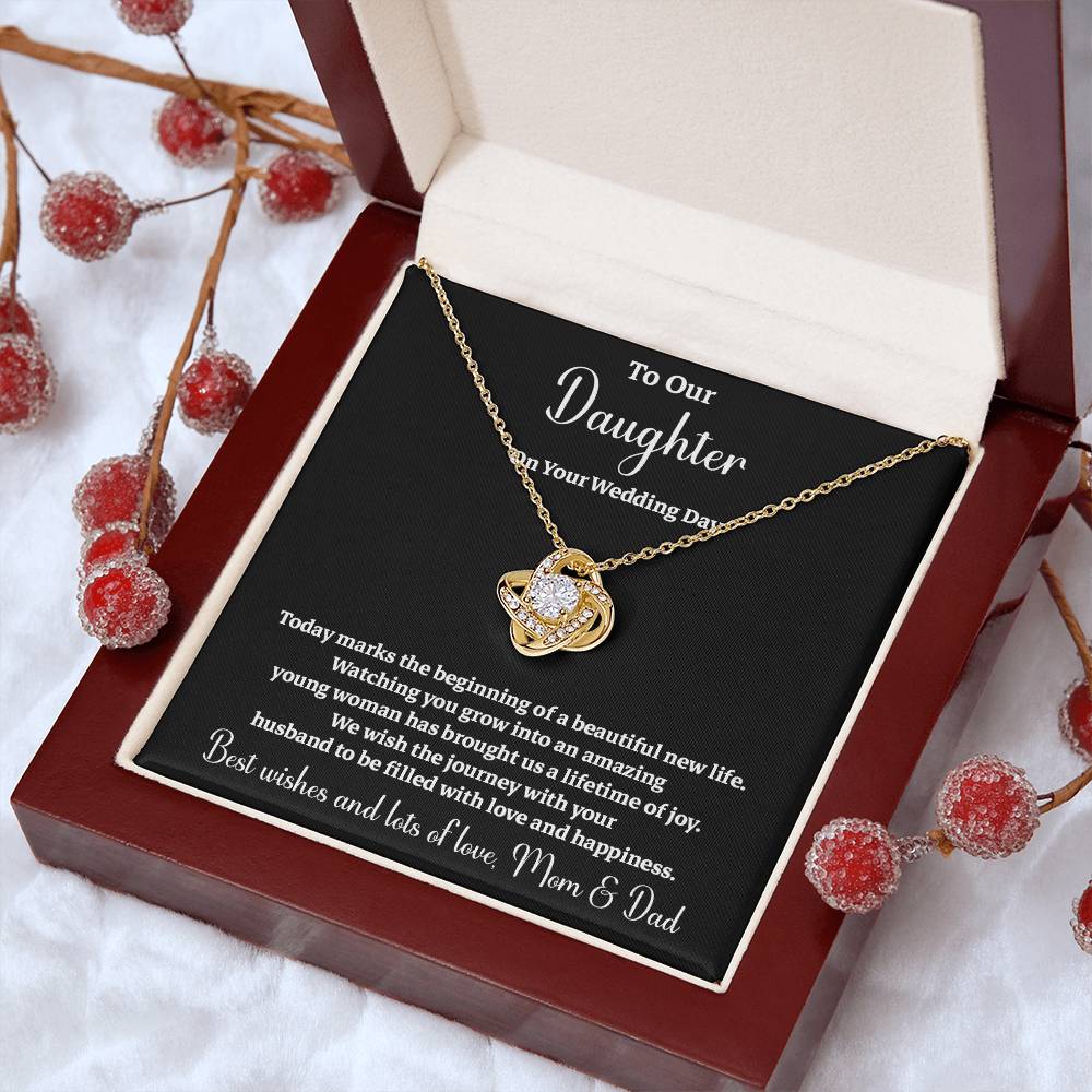 To Our Daughter On Your Wedding Day Heartfelt Wishes For A Beautiful New Life Gift From Your Mom And Dad Wedding Day Gift For Daughter New Life Celebration Jewelry Mother And Father Wedding Message Daughter's Wedding Day Jewelry Joyful Wedding Day Gift