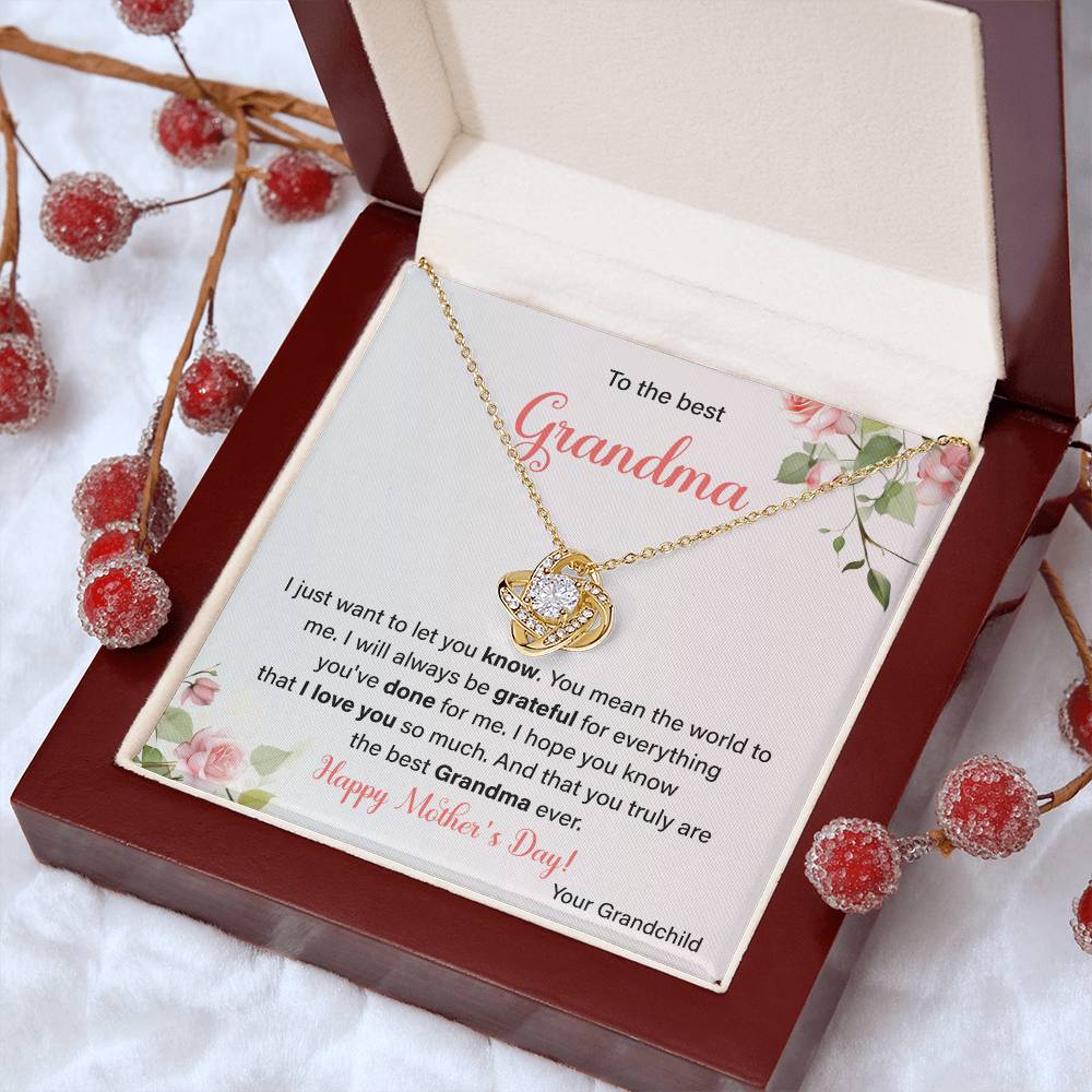 To The Best Grandma Grandmother Appreciation Necklace Love From Grandchild Gift Happy Mother’s Day For Her Sentimental Grandma Necklace Heartfelt Message For Old Lady Thank You Gift Gift For Special Person