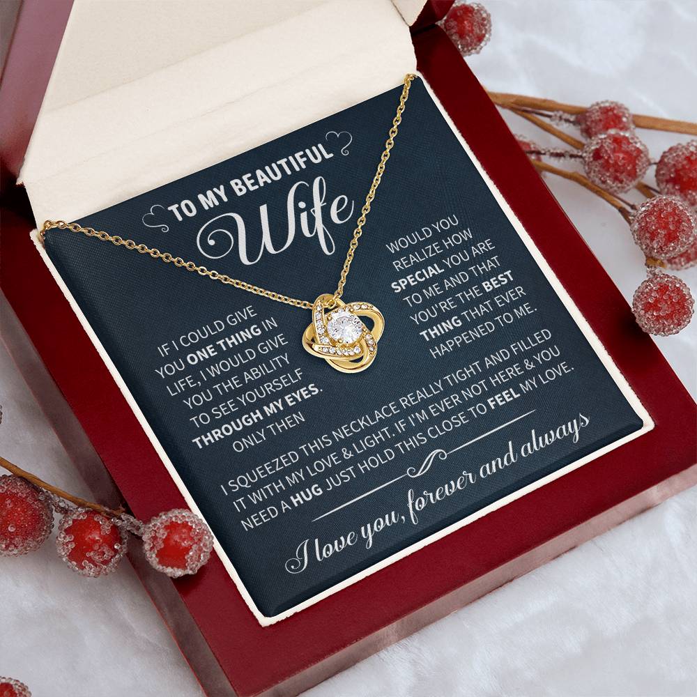 To My Beautiful Wife Necklace - Anniversary, Birthday & Valentine’s Gift