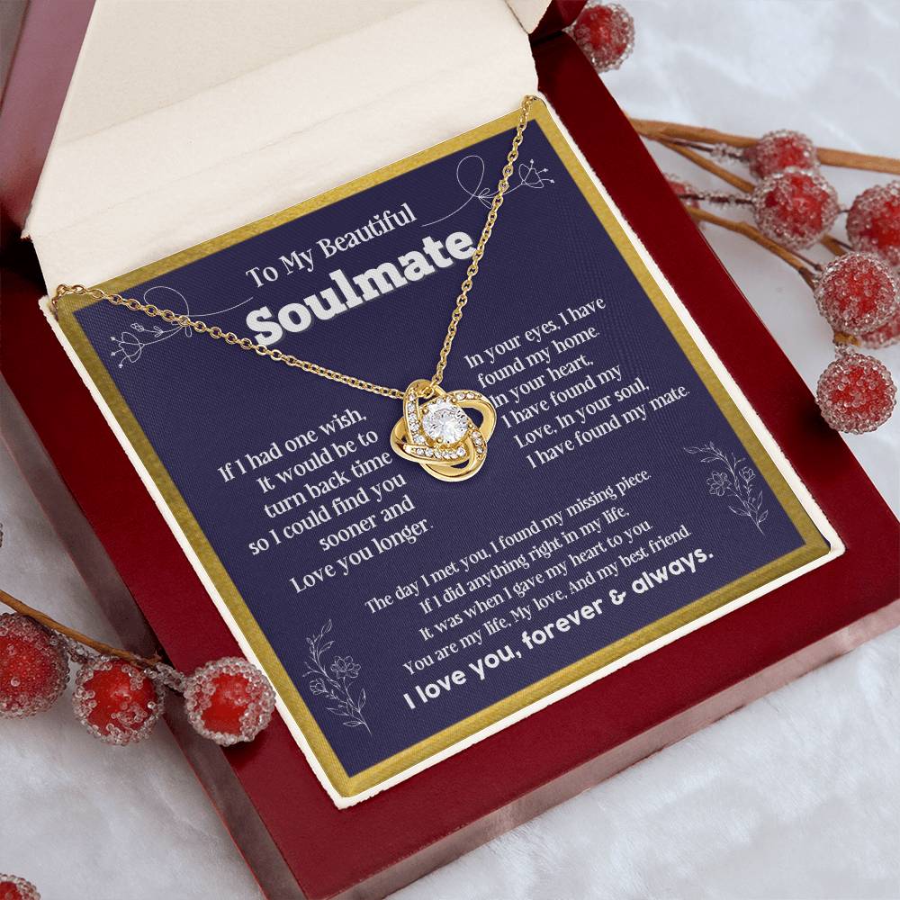 To my Soulmate If I Had a one wish it would be turn back Soulmate necklace for wife
