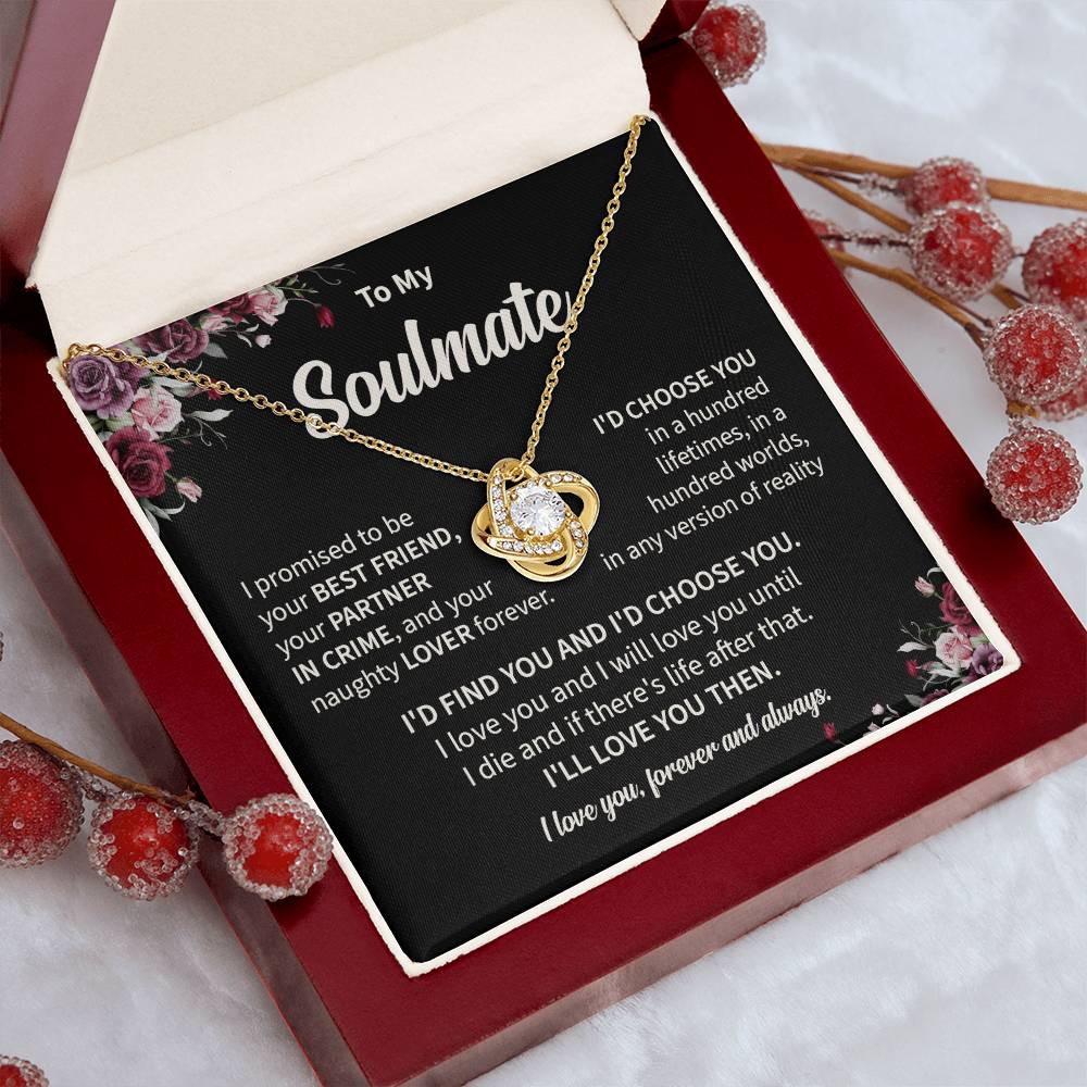 Soulmate Love Knot Necklace with Message Card & Gift Box