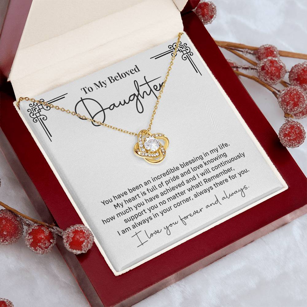 Beloved Daughter Necklace Gift – Pride & Love Message Card