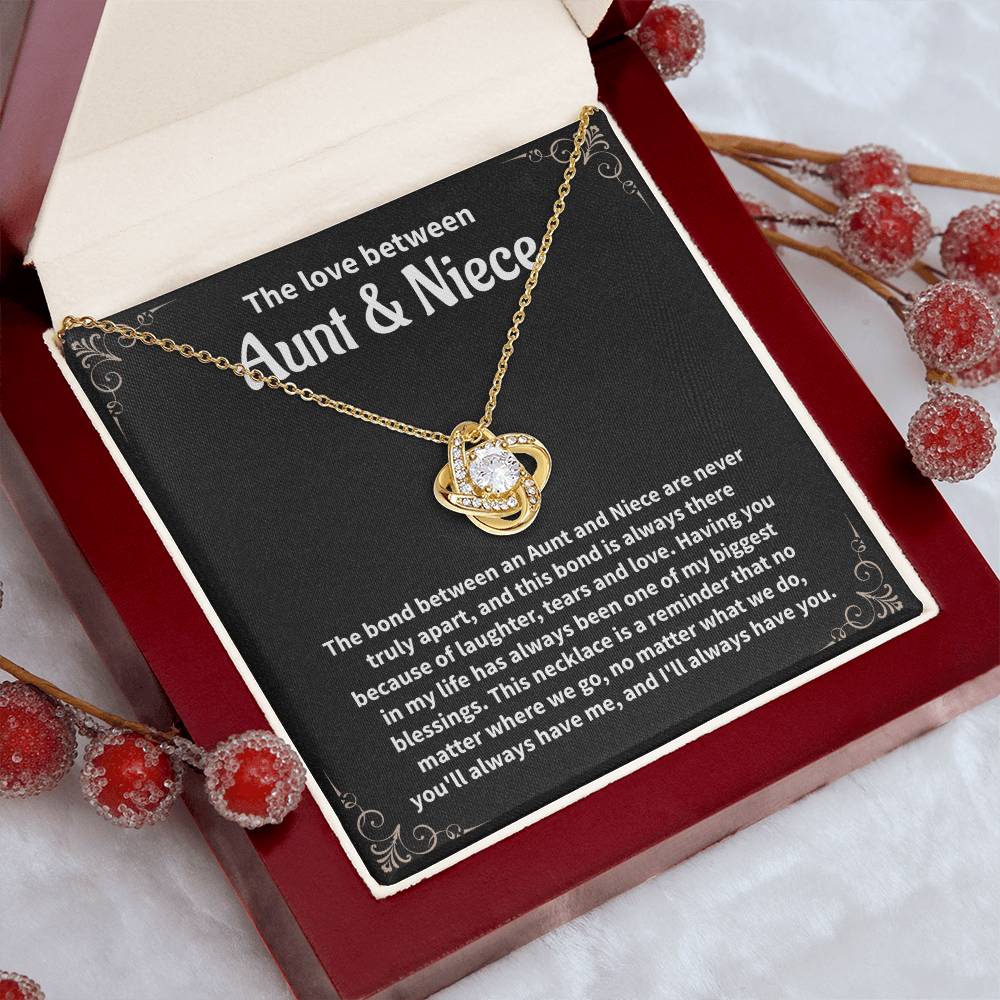 Aunt and Niece Necklace Meaningful Gift from Aunt to Niece with Forever Love Pendant and Message Card