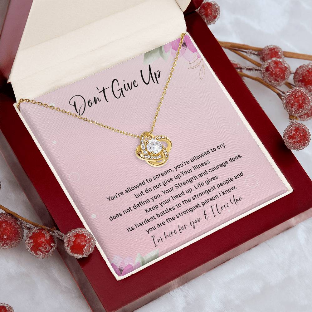 Don't Give Up Strength And Courage Necklace Don't Give Up Necklace Supportive Gift For Fighter You Are Strong Necklace Life's Battles Necklace Emotional Connection Necklace Love And Support Necklace Motivational Jewelry Breast Cancer Necklace For Soulmate