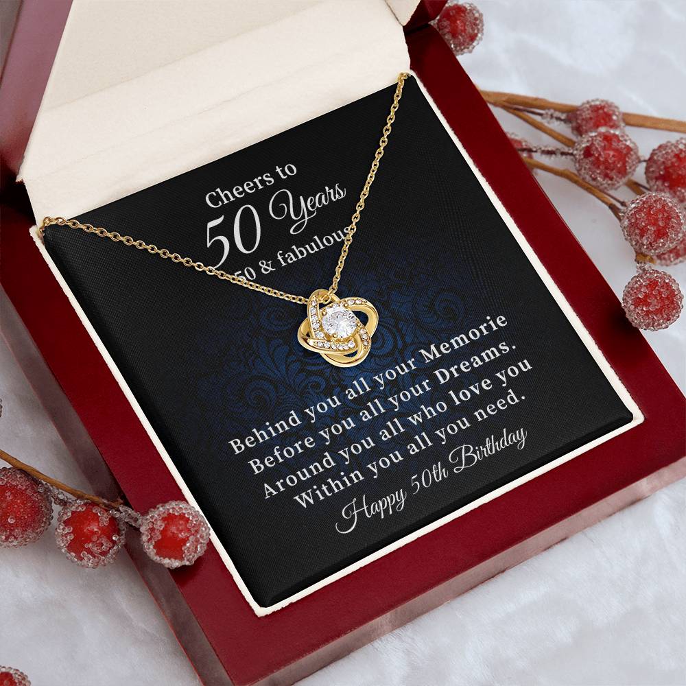 Cheers to 50 Years Necklace 50th Birthday Gift for Her