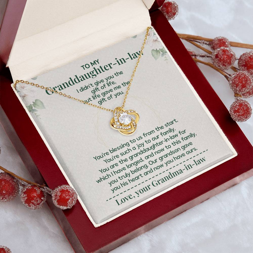 To My Granddaughter-in-law - Necklace Gift Family Is Made From Love, Not Genes Thank You For Making My Grandson Feel Complete Heartfelt Jewelry To Celebrate Our Family Bond Heartfelt Jewelry For Granddaughter-in-law Love And Family Necklace Gift