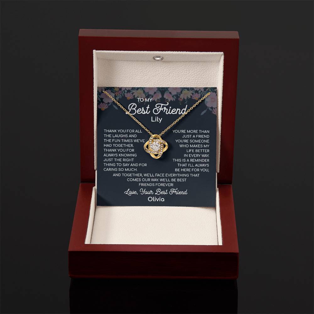 To My Best Friend, A Bond Like No Other Necklace Heart's Delight Necklace Thankful For Our Memories Together Gift Necklace Of Heartfelt Appreciation Necklace Of Unconditional Friendship Best Friends Forever Jewelry Heartfelt Message With Necklace