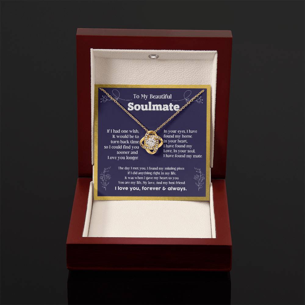 To my Soulmate If I Had a one wish it would be turn back Soulmate necklace for wife