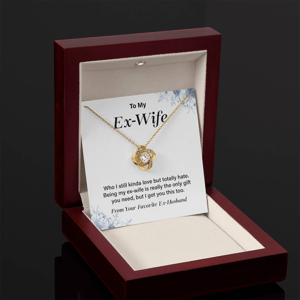 Funny Ex-Wife Necklace Gift with Message Card