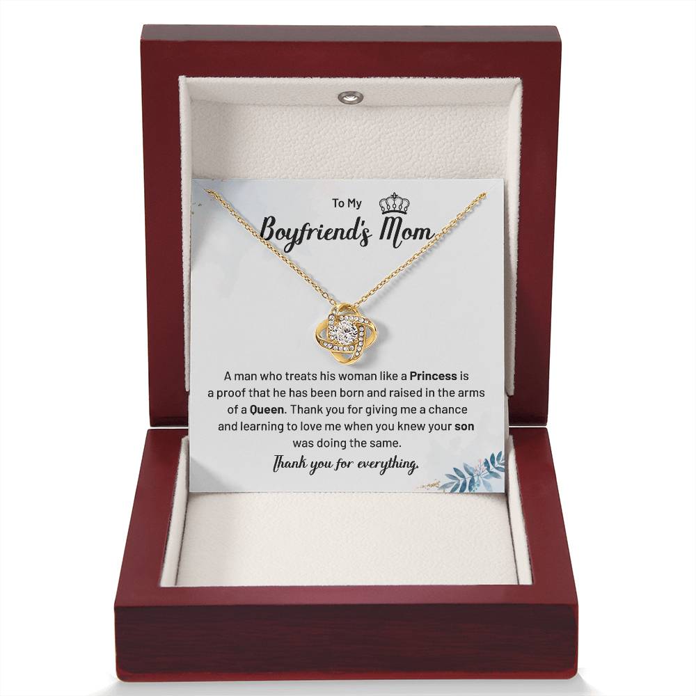 Boyfriend’s Mom Necklace Gift – Queen Message Card