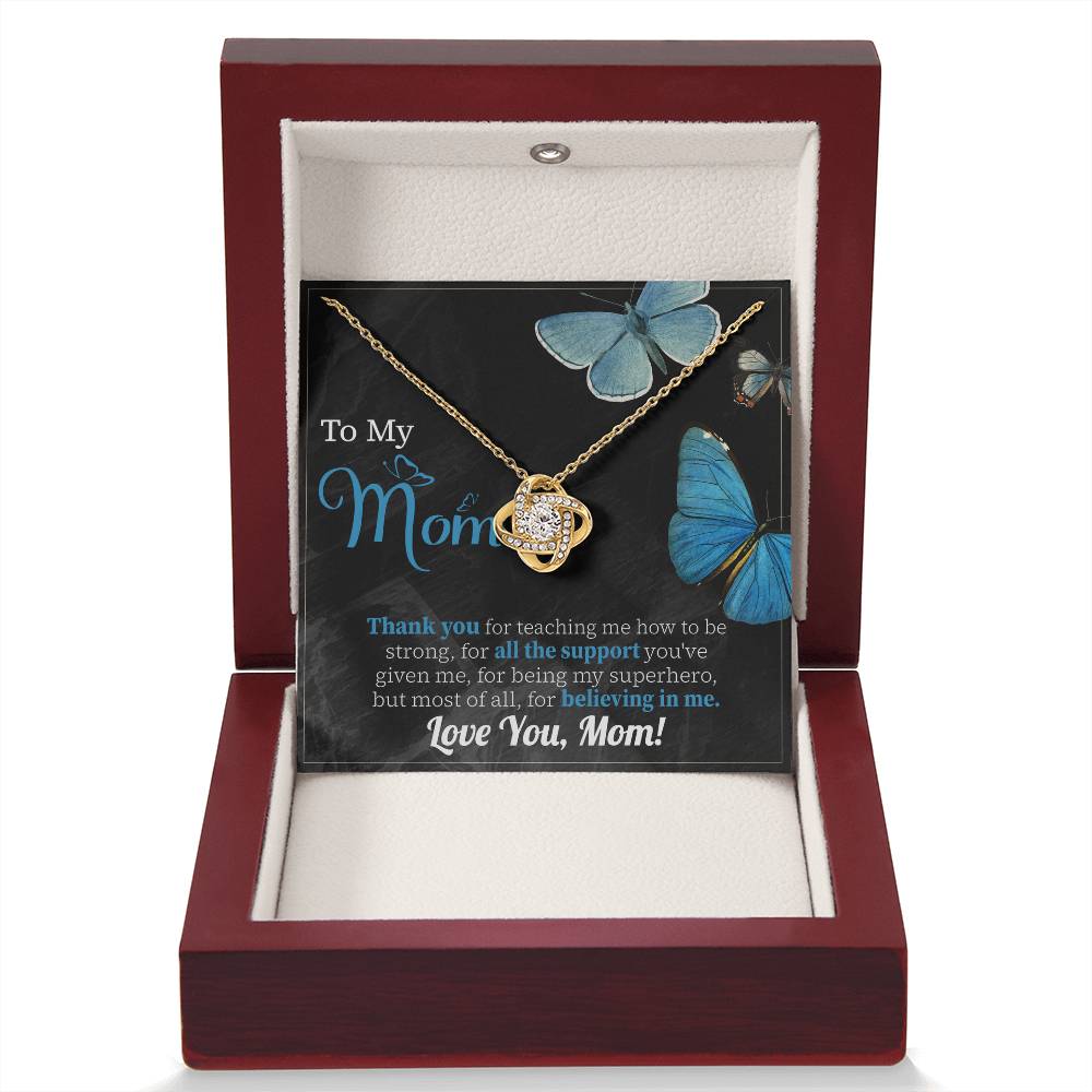 To My Mom Necklace Gift, Special Mother's Gifts, Mom Birthday Gift, Mother's Gift For Mom From Daughter And Son, 925 Silver Necklace Love Knot Necklace With Meaningful Message Card And Box.