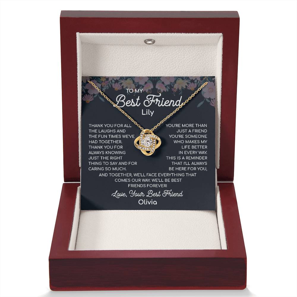 To My Best Friend, A Bond Like No Other Necklace Heart's Delight Necklace Thankful For Our Memories Together Gift Necklace Of Heartfelt Appreciation Necklace Of Unconditional Friendship Best Friends Forever Jewelry Heartfelt Message With Necklace