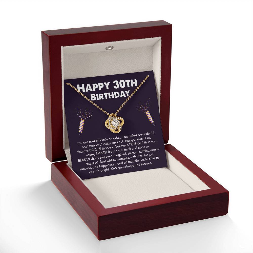 30th Birthday Gift Necklace for Her – Message Card & Gift Box