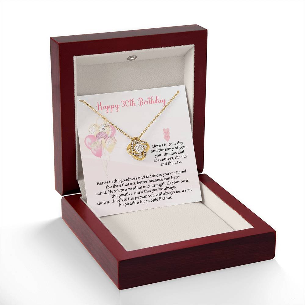 30th Birthday Gift for Her – Sentimental Necklace with Message Card