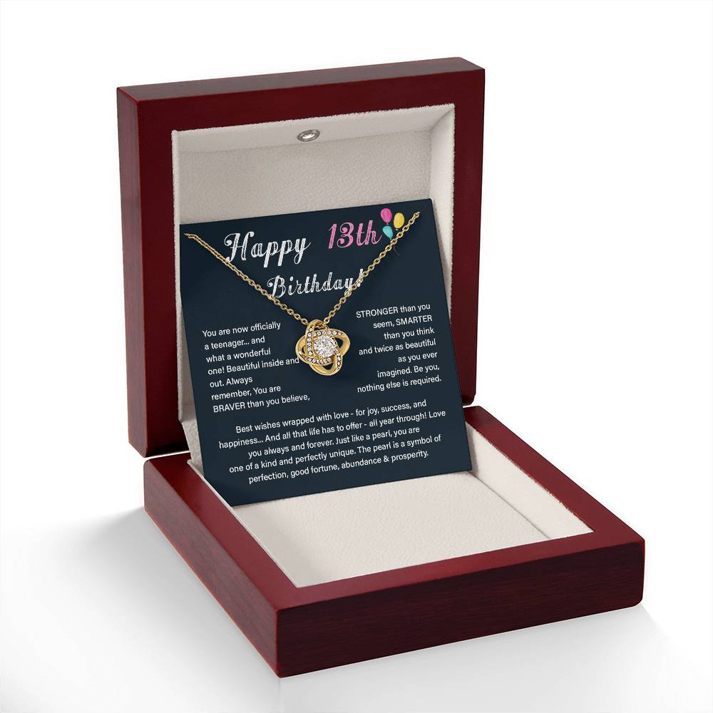 13th Birthday Necklace for Girl – Sentimental Gift with Pearl Message