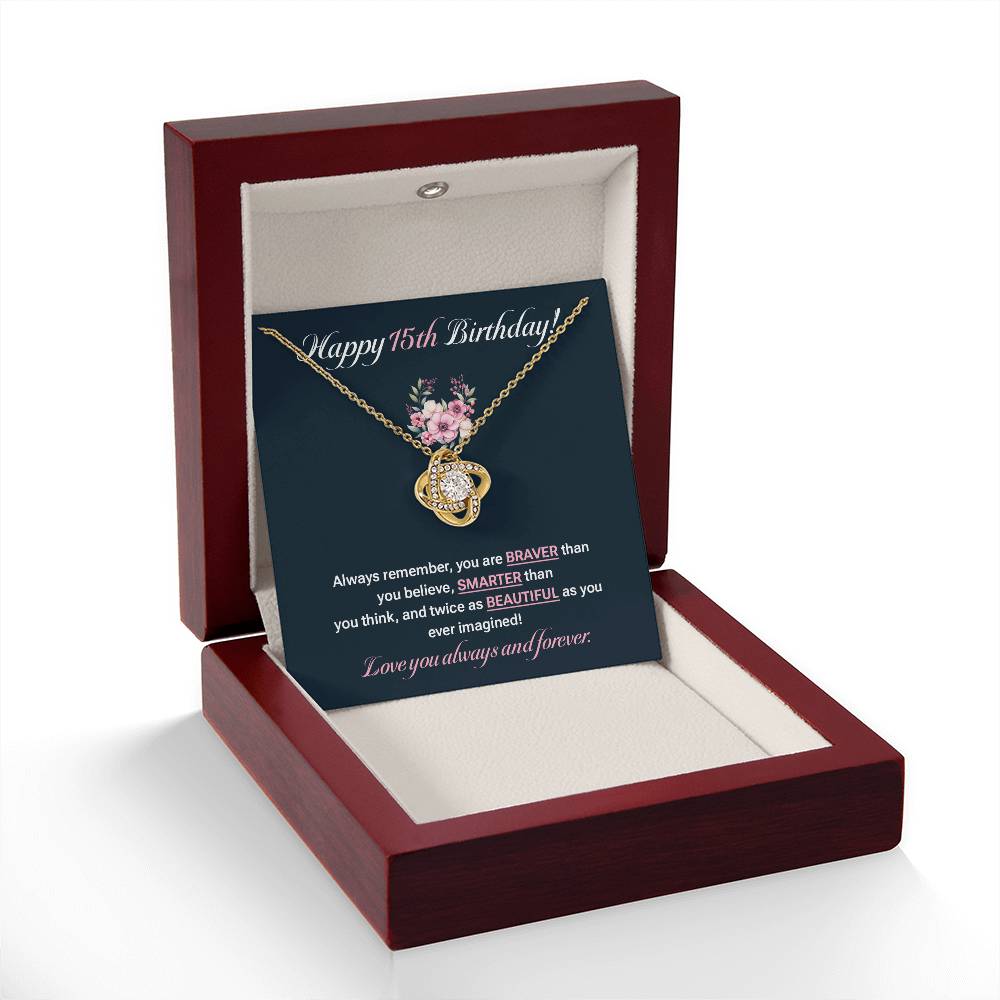 15th Birthday Necklace Gift for Teen Girl – Inspirational Jewelry Box
