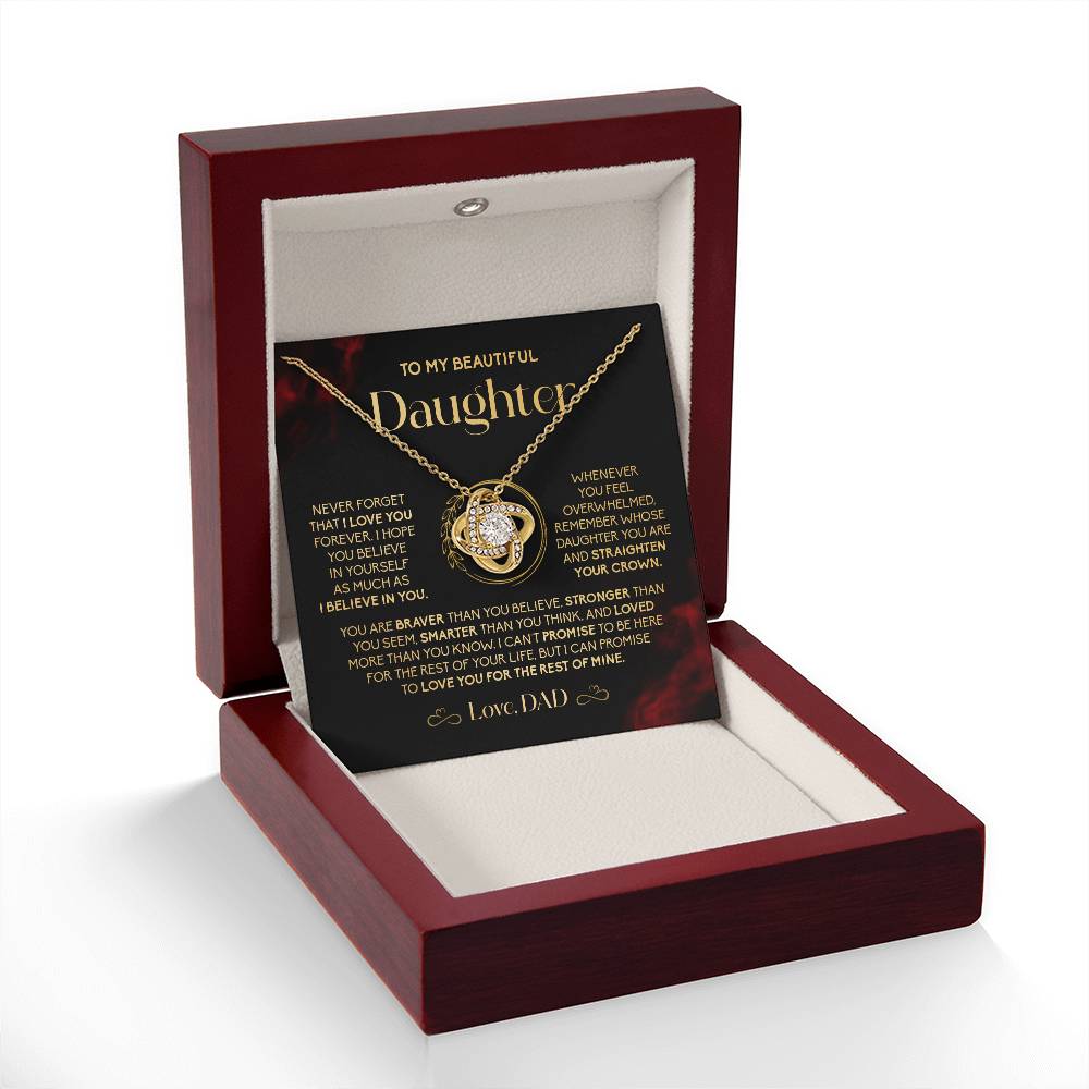 Gift for Daughter from Dad – Crown Necklace with Empowering Message