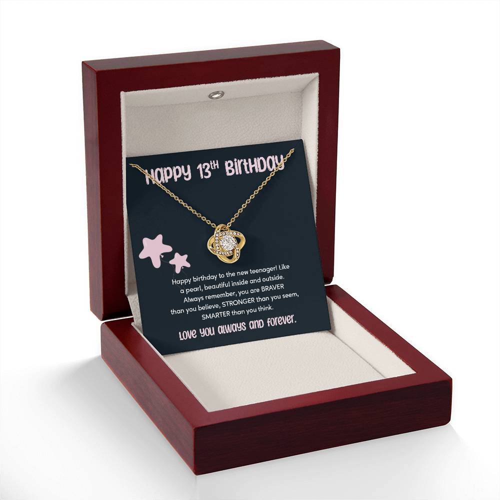 13th Birthday Necklace for Teen Girl – Sparkle Pendant & Star Card