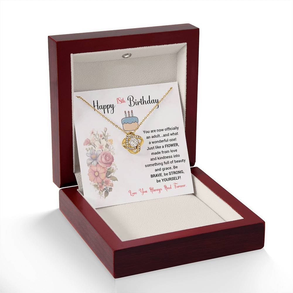 18th Birthday Necklace Gift for Daughter – Flower Message Box