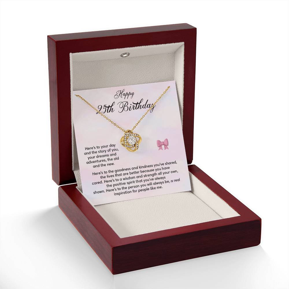 25th Birthday Gift for Her – Elegant Necklace with Heartfelt Note
