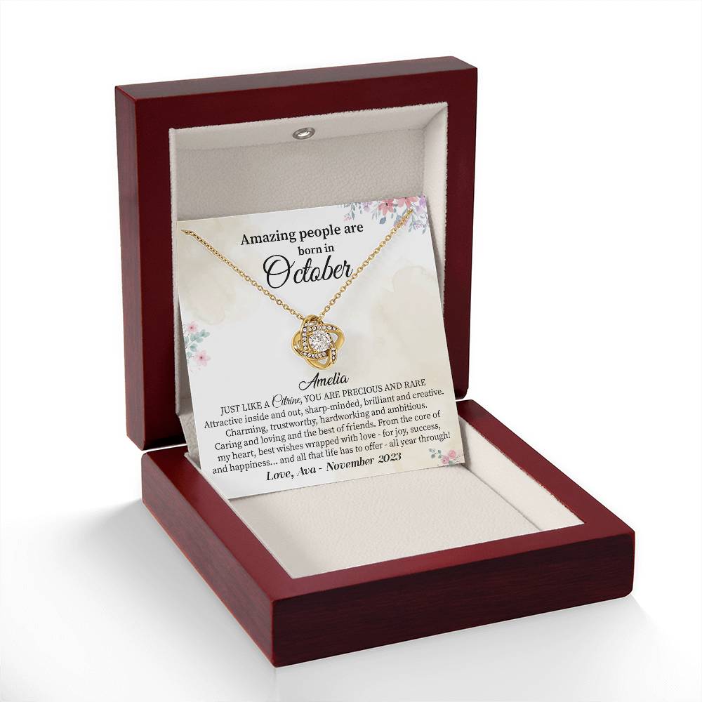 October Birthday Necklace Gift for Her – Elegant Jewelry Box