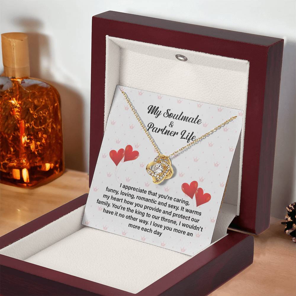 Soulmate Partner Necklace for Husband with Love Quote