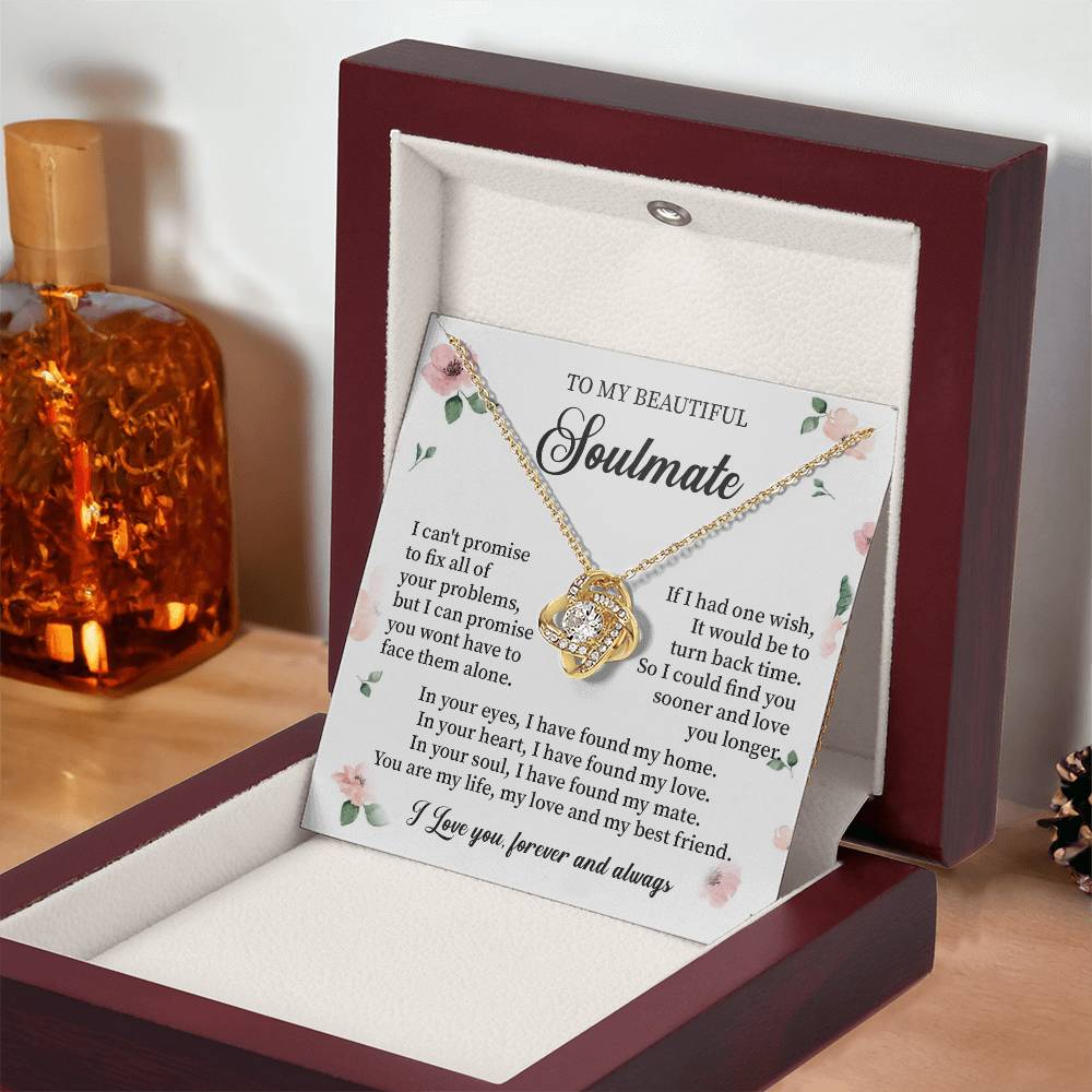 Soulmate Necklace Gift for Her with Message Card