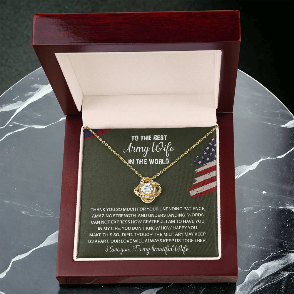 To The Best Army Wife In The World  Best Army Wife Jewelry Unwavering Support Necklace Thank You Jewelry For Wives Unique Gift For Military Spouses My Beautiful Wife Jewelry Romantic Gift For Army Wives Meaningful Gift For Military Wives