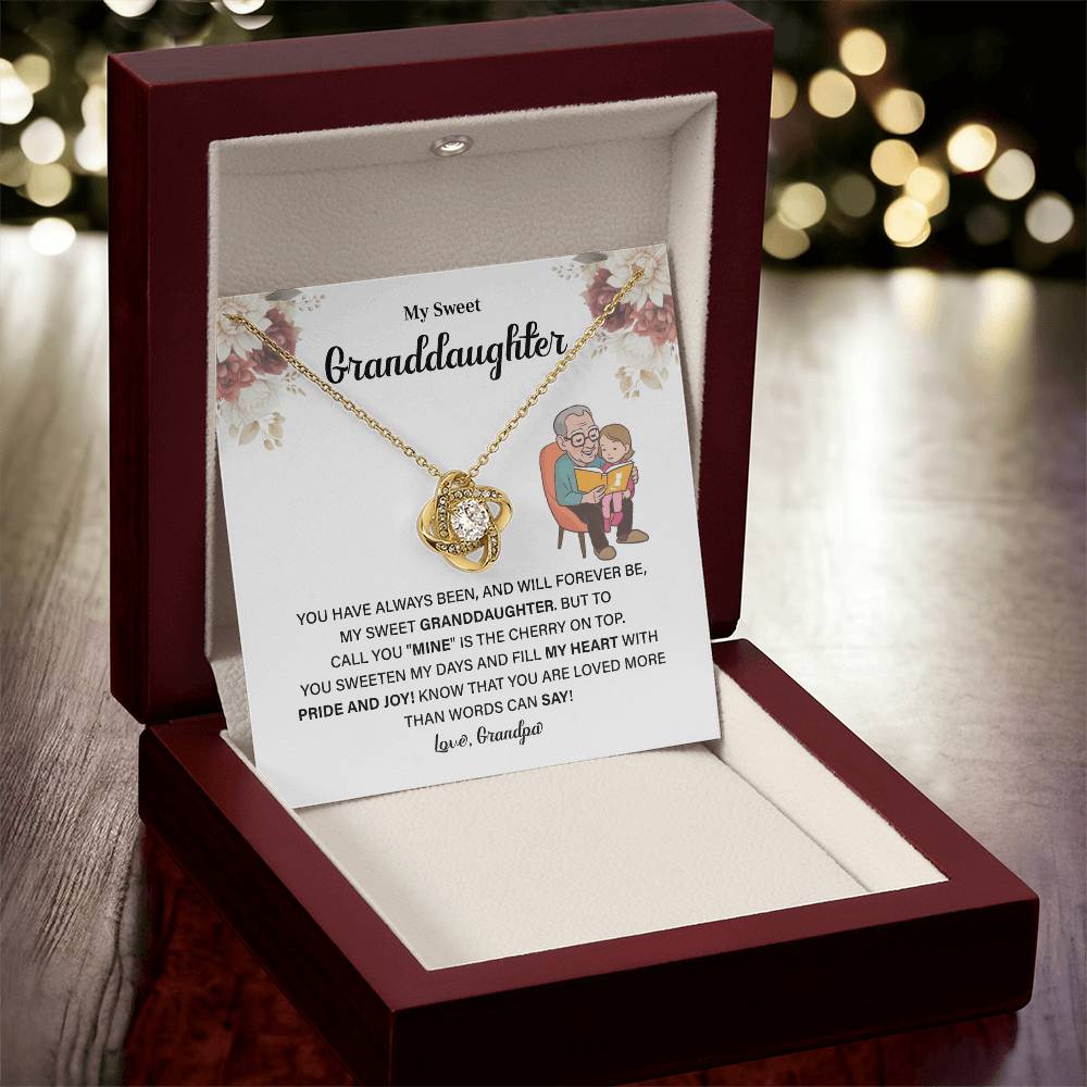 Granddaughter Necklace Gift from Grandpa with Box