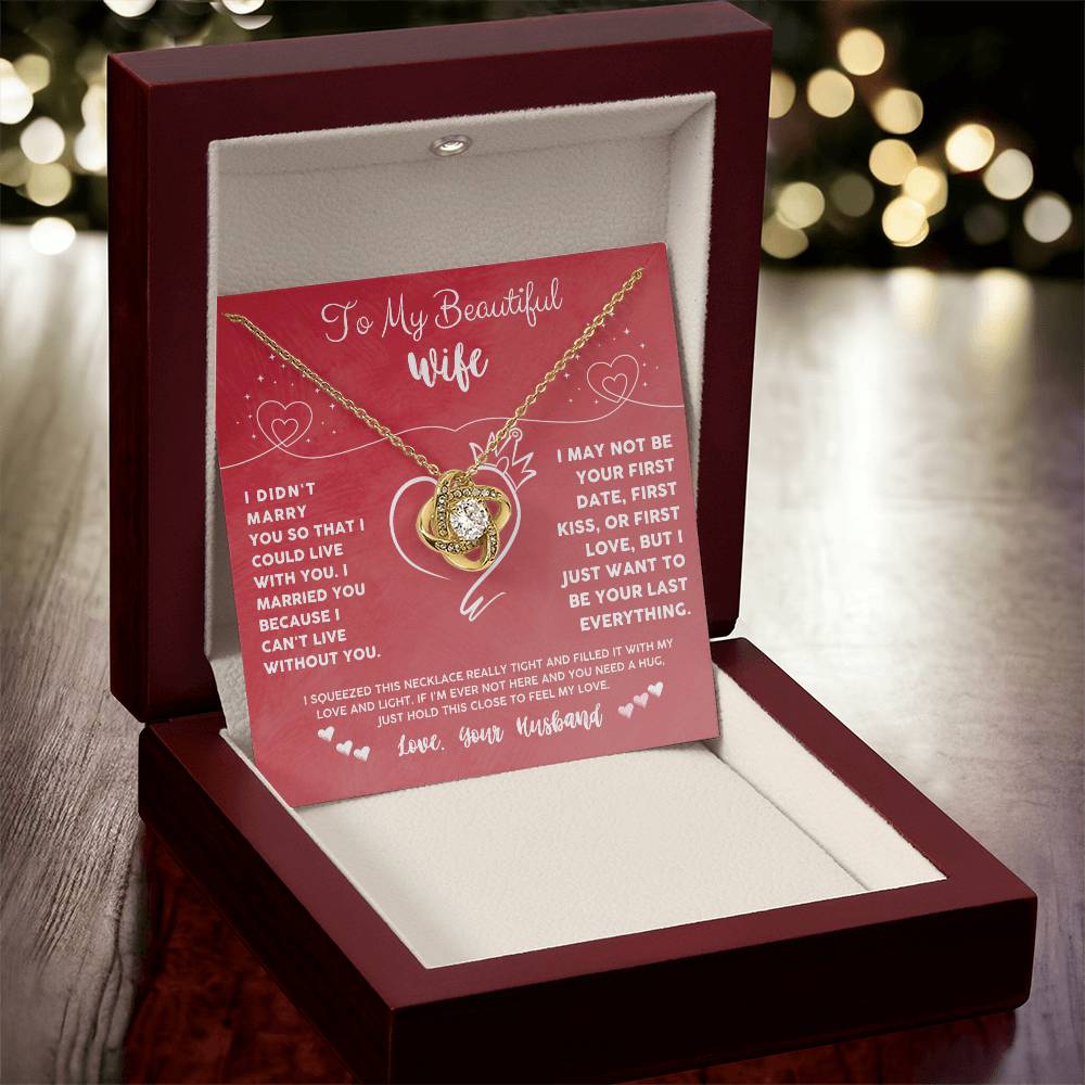 Wife Necklace Gift from Husband with Love Message Card