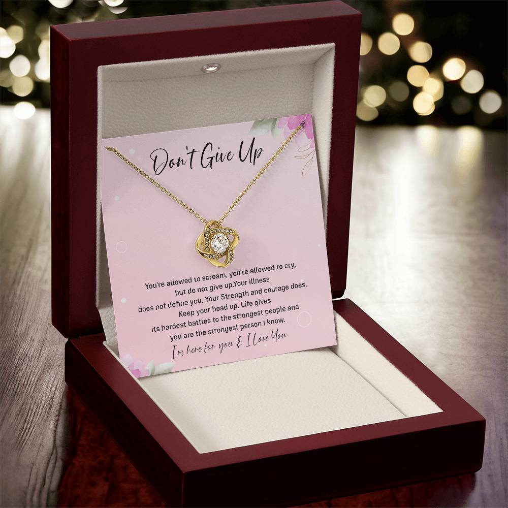 Don't Give Up Strength And Courage Necklace Don't Give Up Necklace Supportive Gift For Fighter You Are Strong Necklace Life's Battles Necklace Emotional Connection Necklace Love And Support Necklace Motivational Jewelry Breast Cancer Necklace For Soulmate