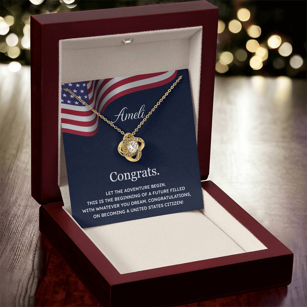 Congrats Necklace For New U.s. Citizen Ameli Necklace For New U.s. Citizen Gift For Citizenship Celebration Necklace With Citizenship Message Necklace For New U.s. Citizen Ameli Gift For Becoming A U.s. Citizen Proud U.s. Citizen Jewelry