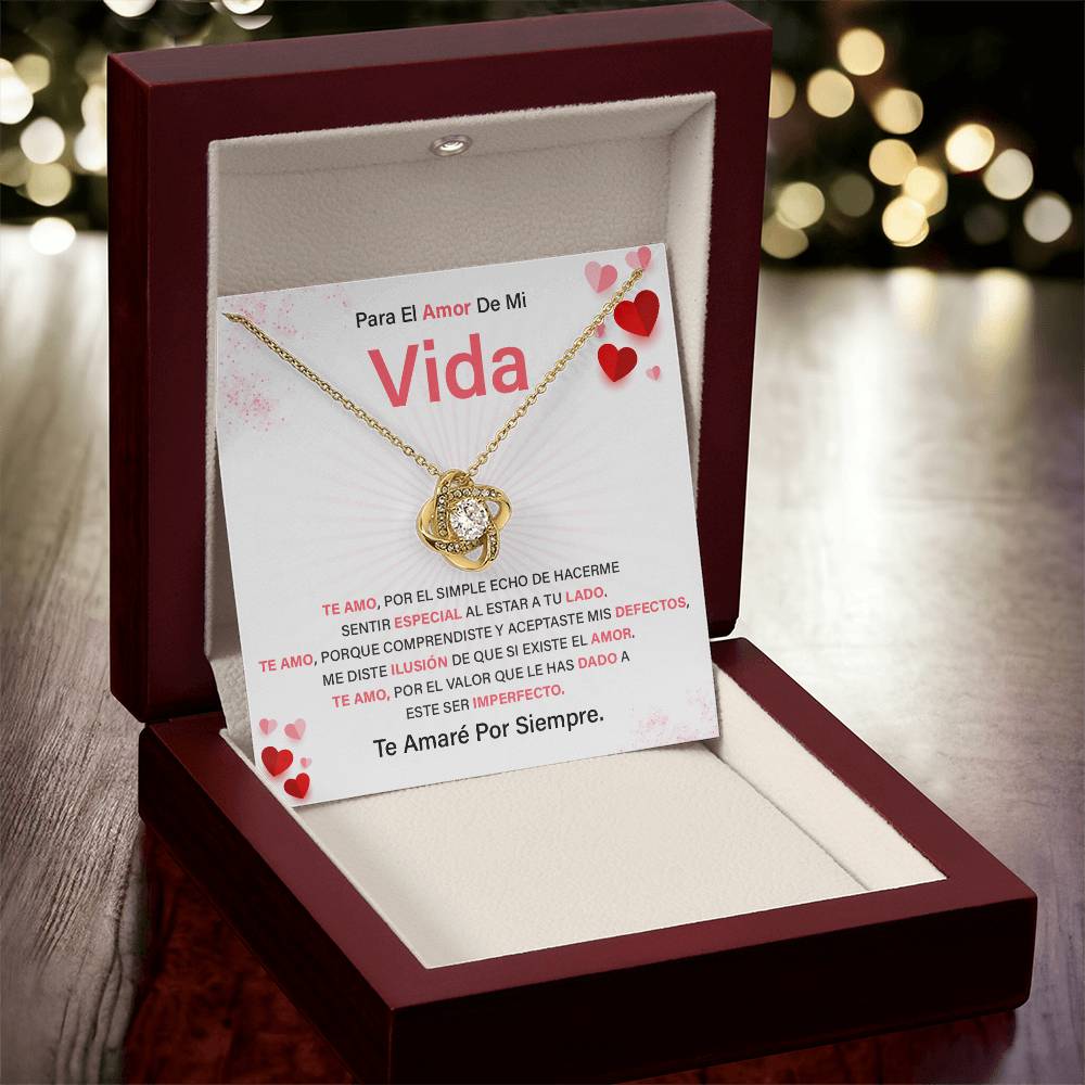 Love Knot Necklace for Soulmate with Spanish Card