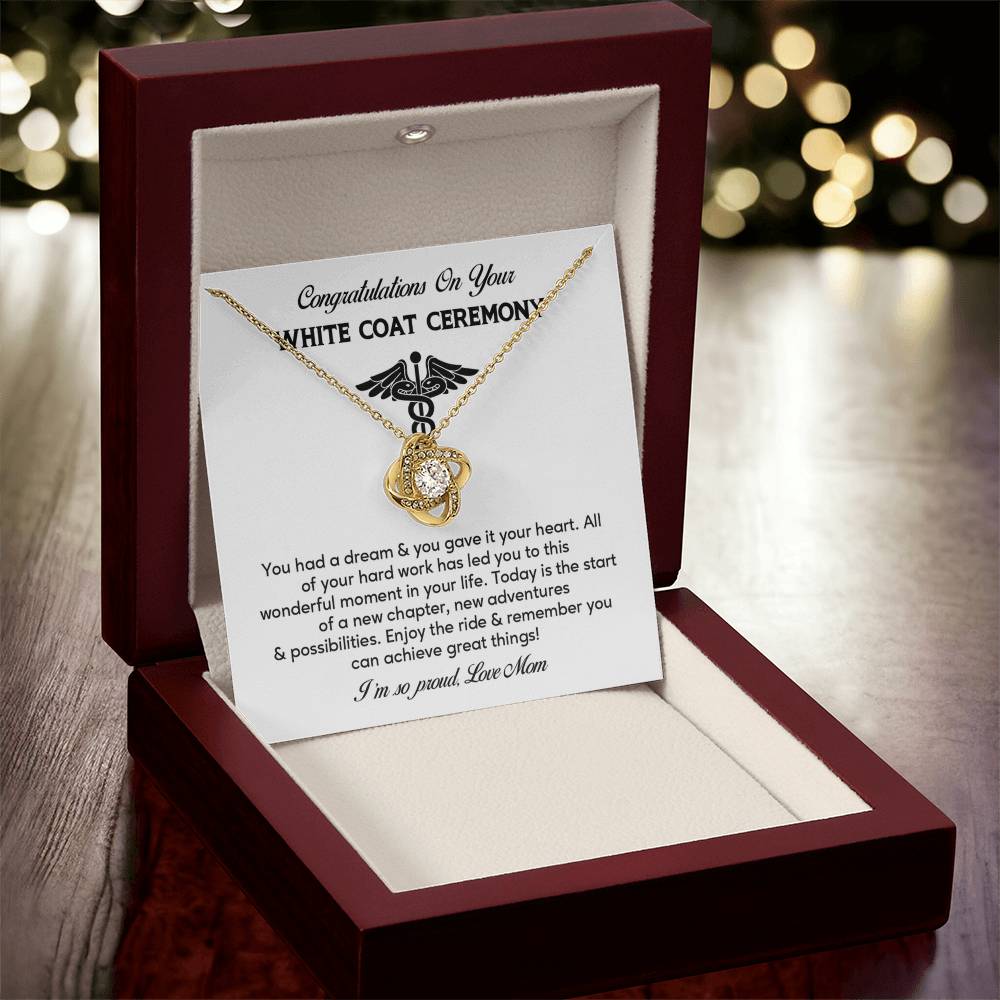 Congratulations On Your White Coat Ceremony Necklace White Coat Ceremony Necklace Gift Congratulations White Coat Ceremony Jewelry White Coat Graduation Necklace Gift New Adventures Necklace Gift  Proud Of You Mom Gift Necklace