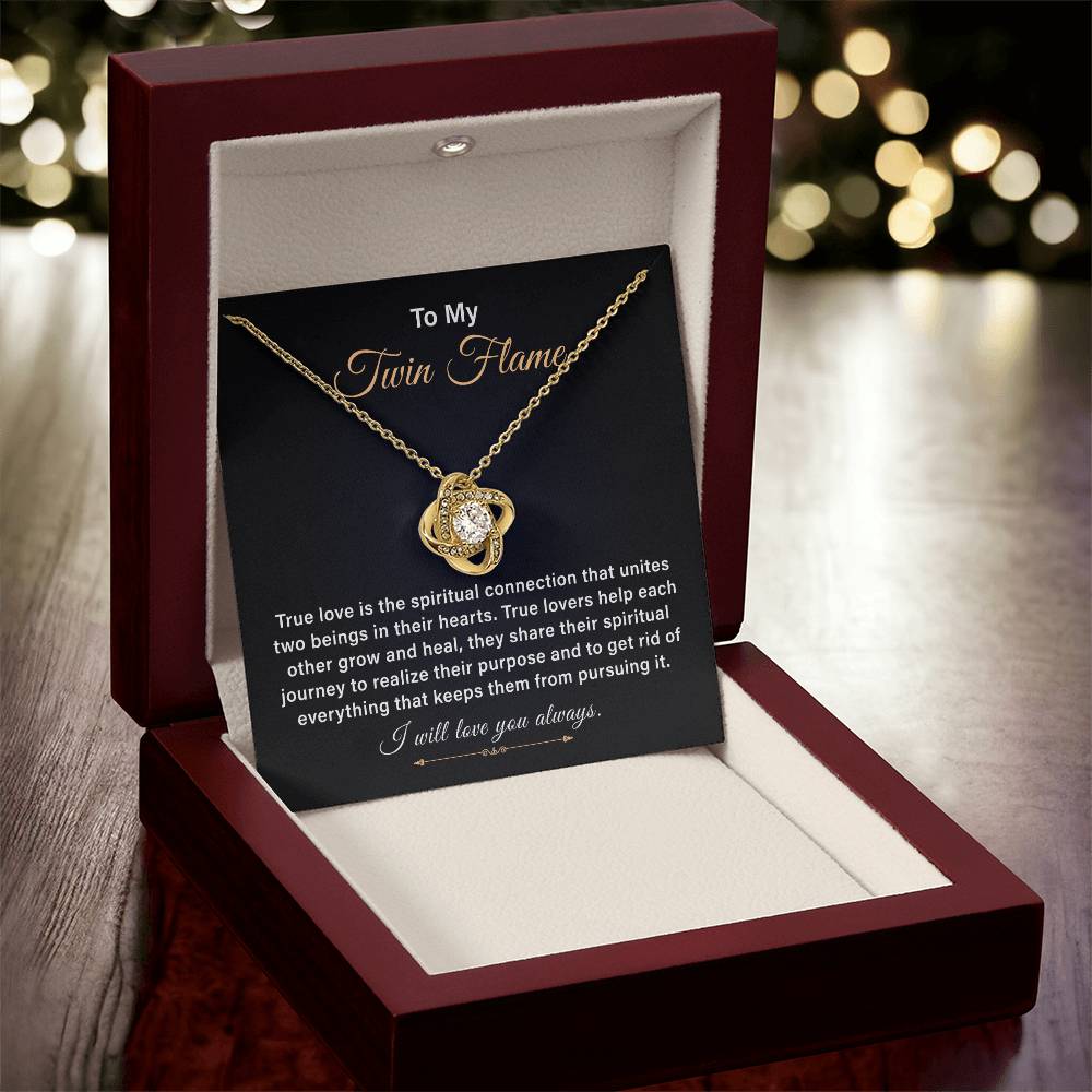 Twin Flame Necklace Gift for Soulmate With Message Card