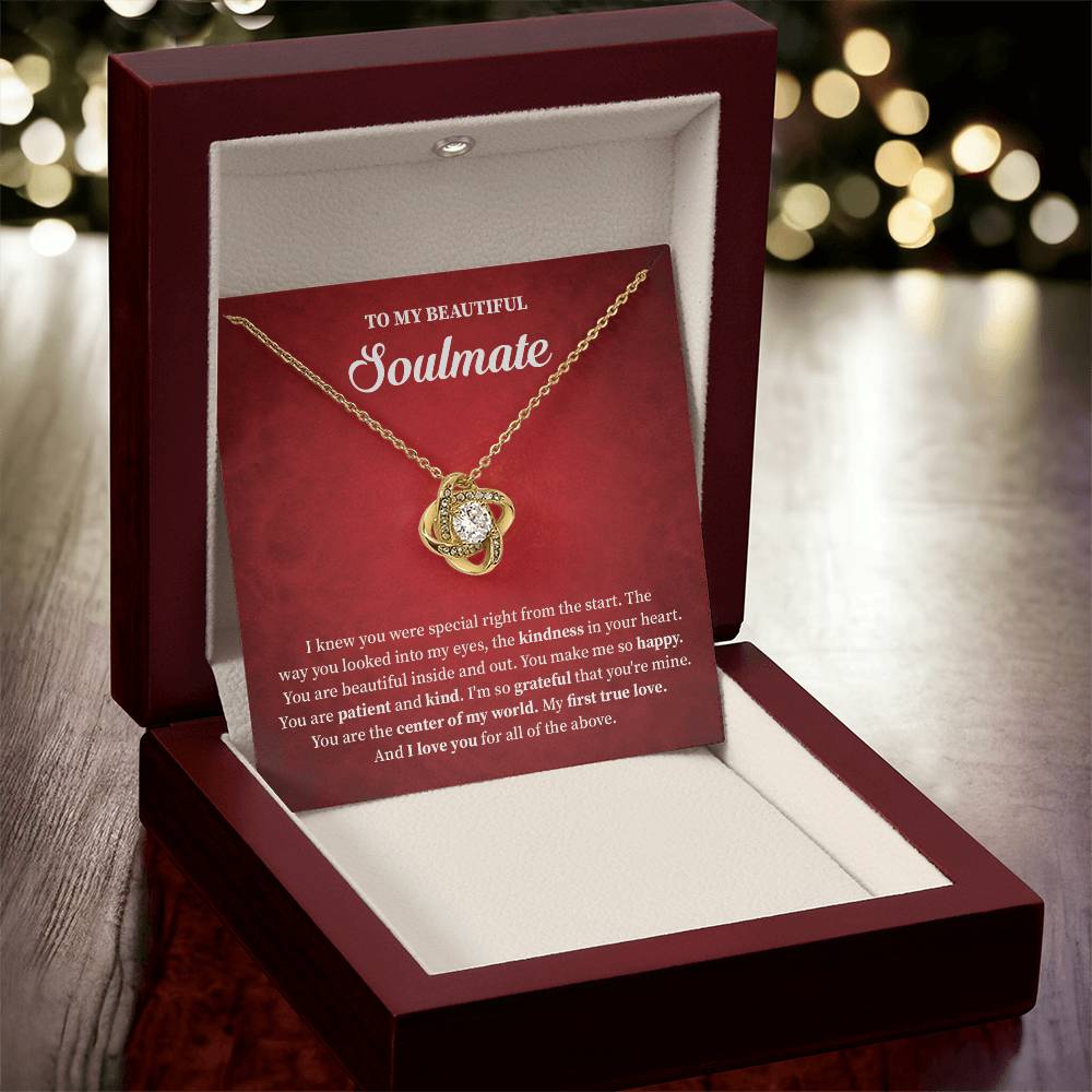 Soulmate Necklace Gift for Her with Message Card