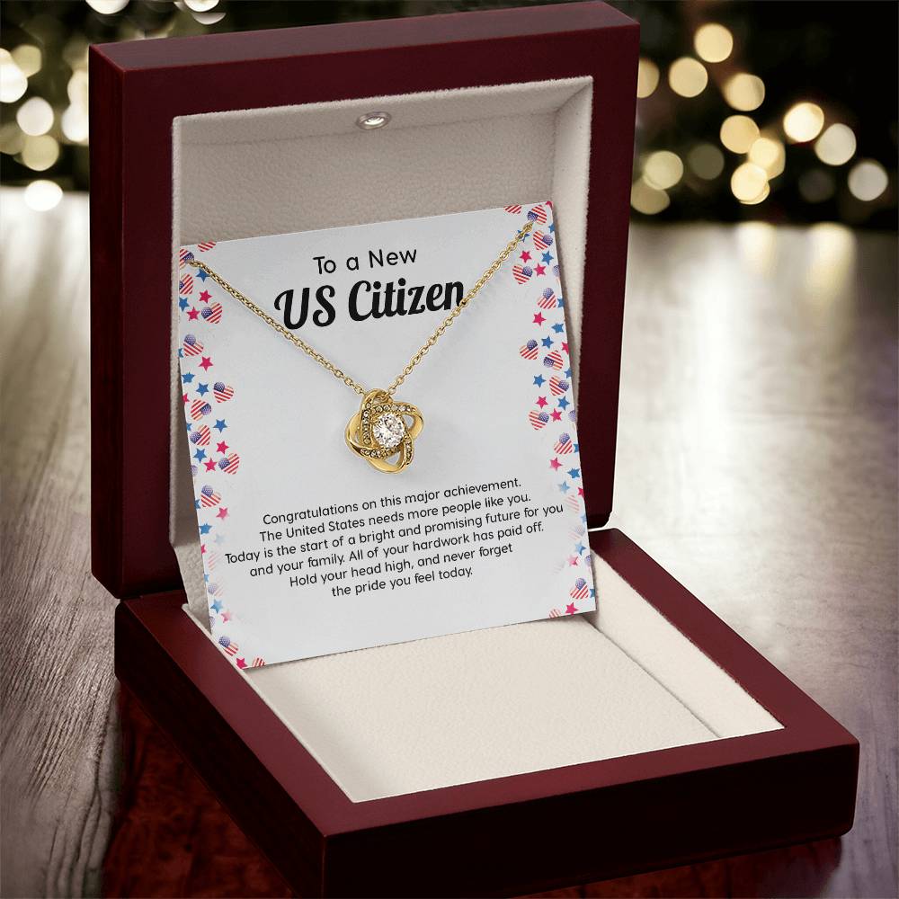 New US Citizen Gift – Necklace with Message Card
