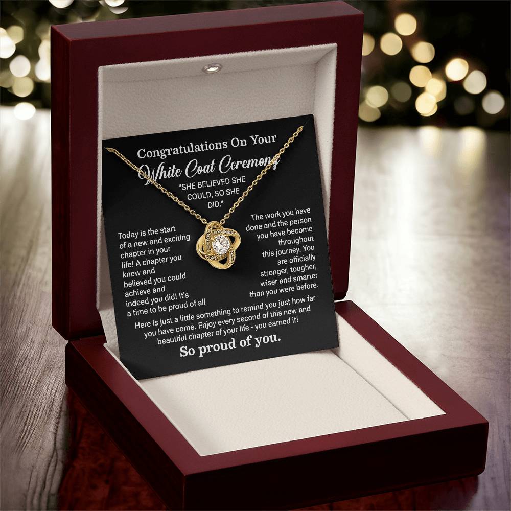 Congratulations On Your New White Coat Ceremony Congratulations Necklace White Coat Ceremony Inspirational Jewelry Gift New Chapter Necklace Meaningful Gift For Graduates Emotional Connection Necklace Motivational Jewelry