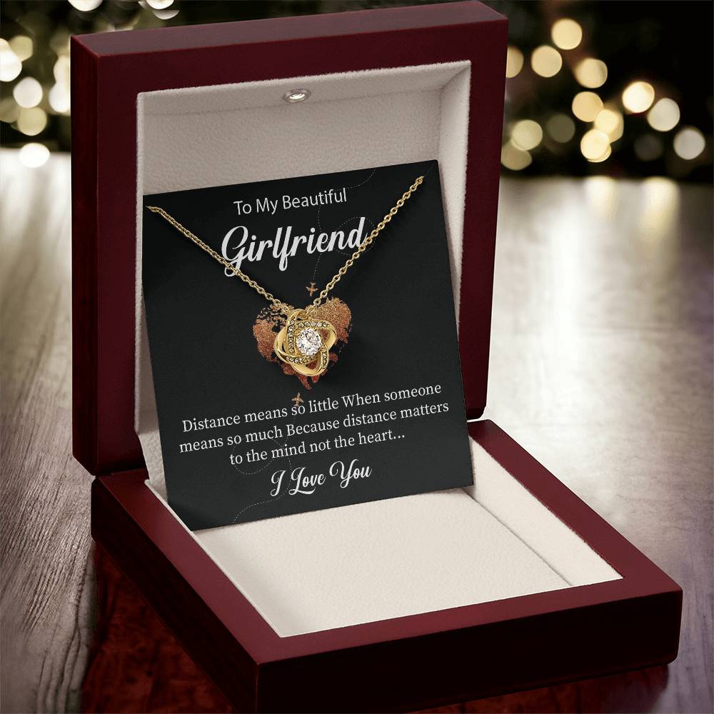 Long Distance Gift for Girlfriend Necklace with Card