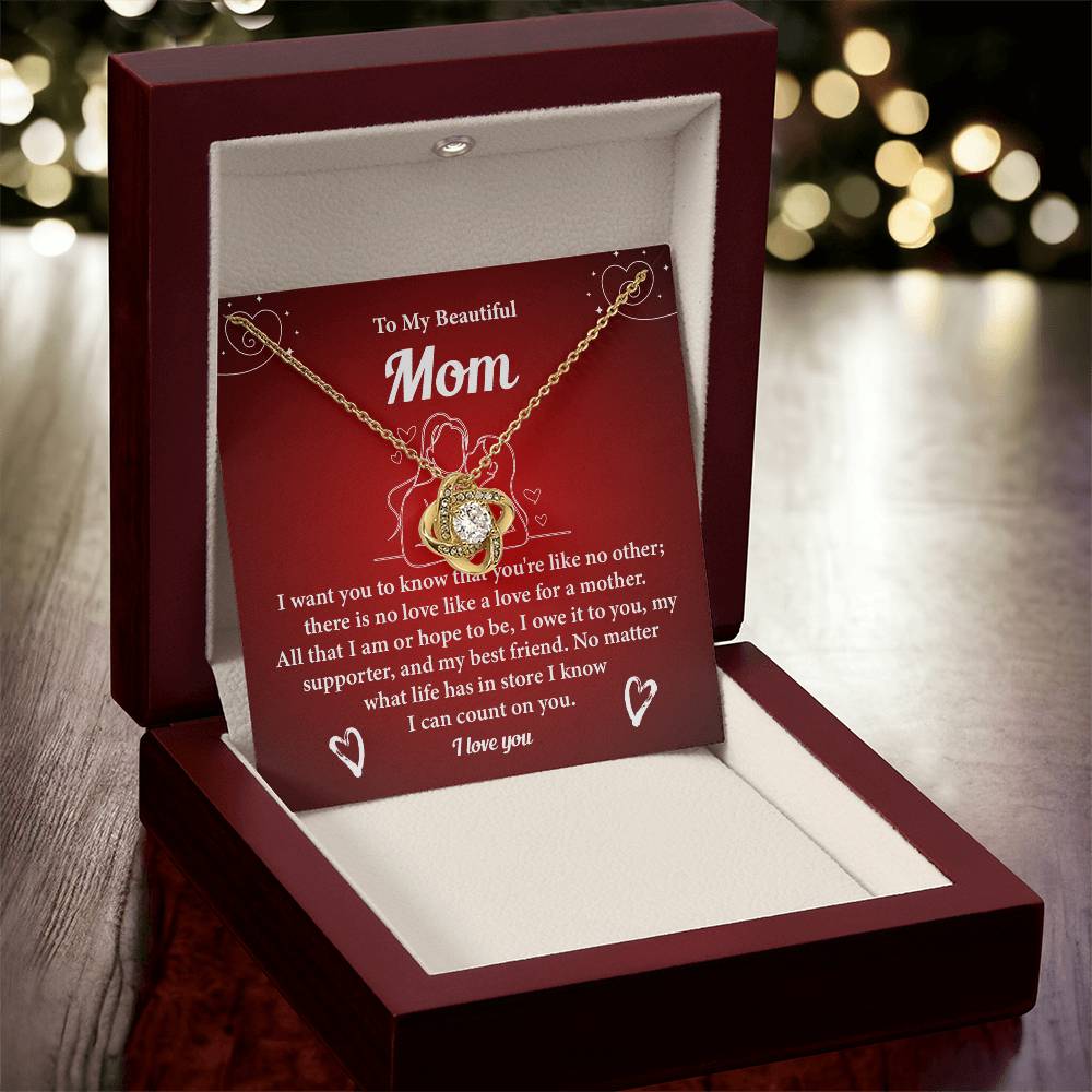 Mom Necklace Gift from Daughter with Gift Box