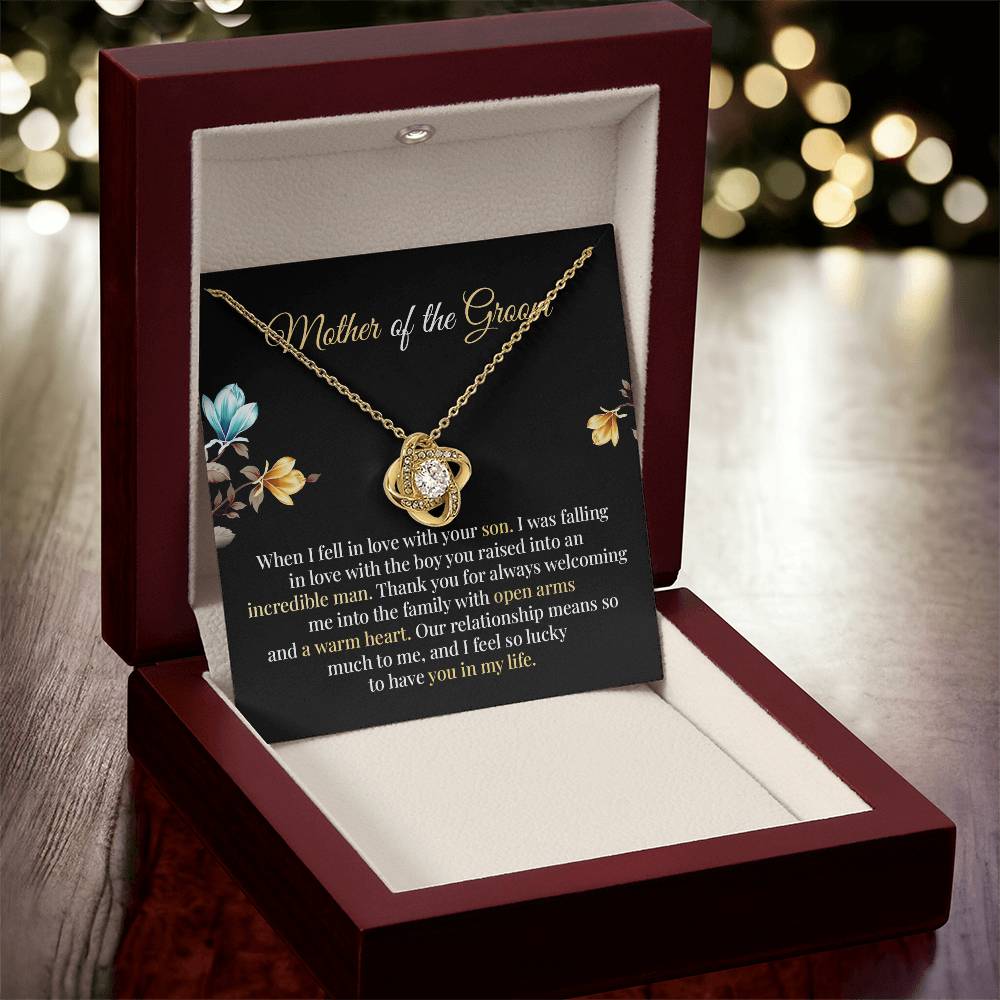 Mother of Groom Necklace Gift – Message Card Jewelry