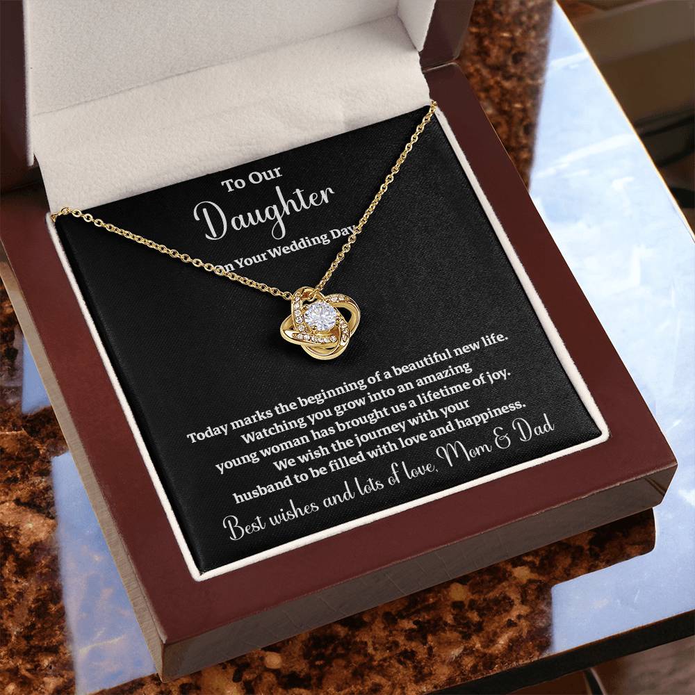 To Our Daughter On Your Wedding Day Heartfelt Wishes For A Beautiful New Life Gift From Your Mom And Dad Wedding Day Gift For Daughter New Life Celebration Jewelry Mother And Father Wedding Message Daughter's Wedding Day Jewelry Joyful Wedding Day Gift