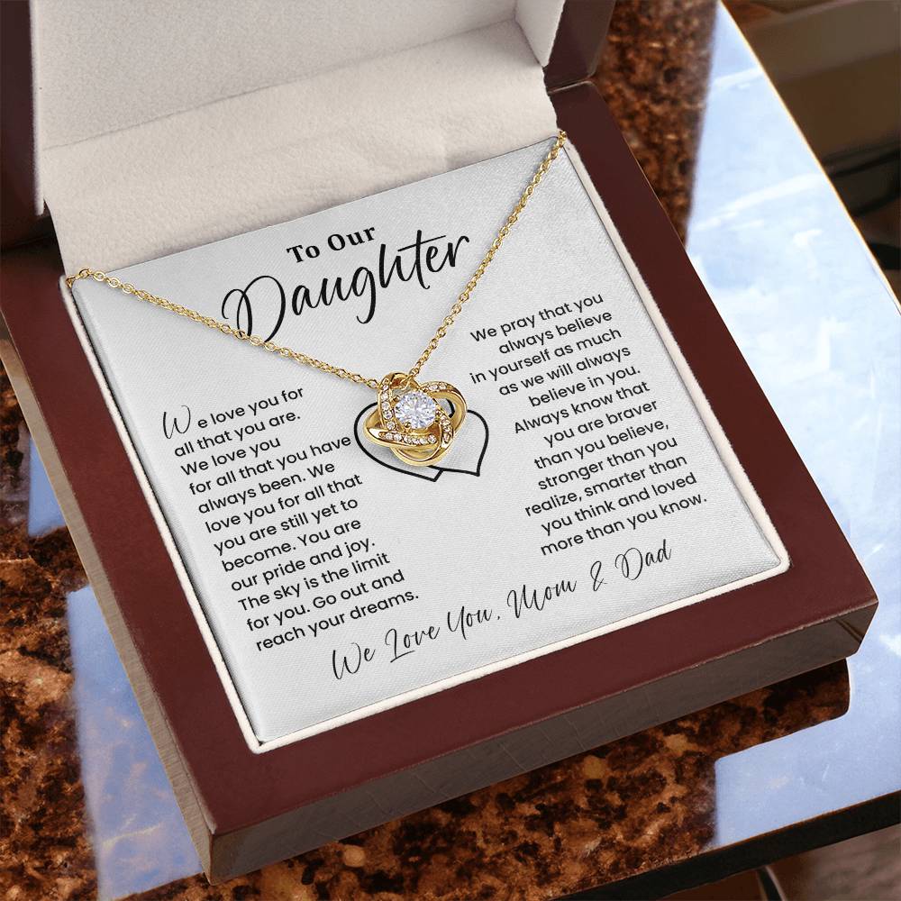 To Our Daughter Heartfelt Jewelry For Daughter Gift From Your Mom And Dad Proud Parent Gift Caring Gift For Daughter Supportive Necklace For Daughter Believe In Yourself Jewelry Daughter's Dreams Jewelry Unique Gift For Daughter Special Bond Necklace