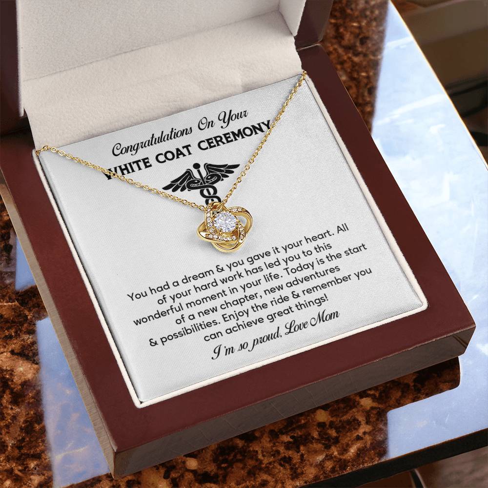 Congratulations On Your White Coat Ceremony Necklace White Coat Ceremony Necklace Gift Congratulations White Coat Ceremony Jewelry White Coat Graduation Necklace Gift New Adventures Necklace Gift  Proud Of You Mom Gift Necklace